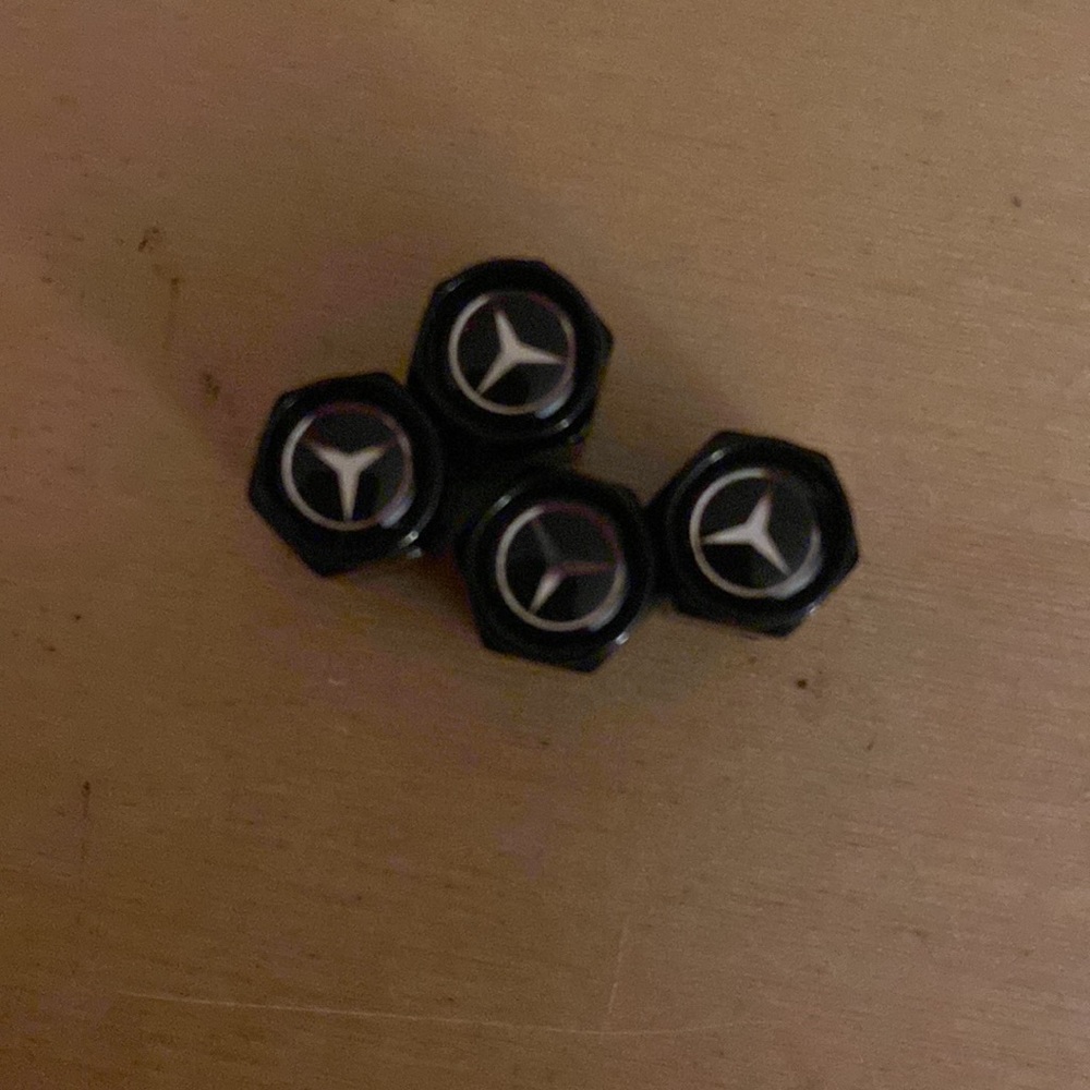 Mercedes Black Valve Tire Car Caps (4 pcs)